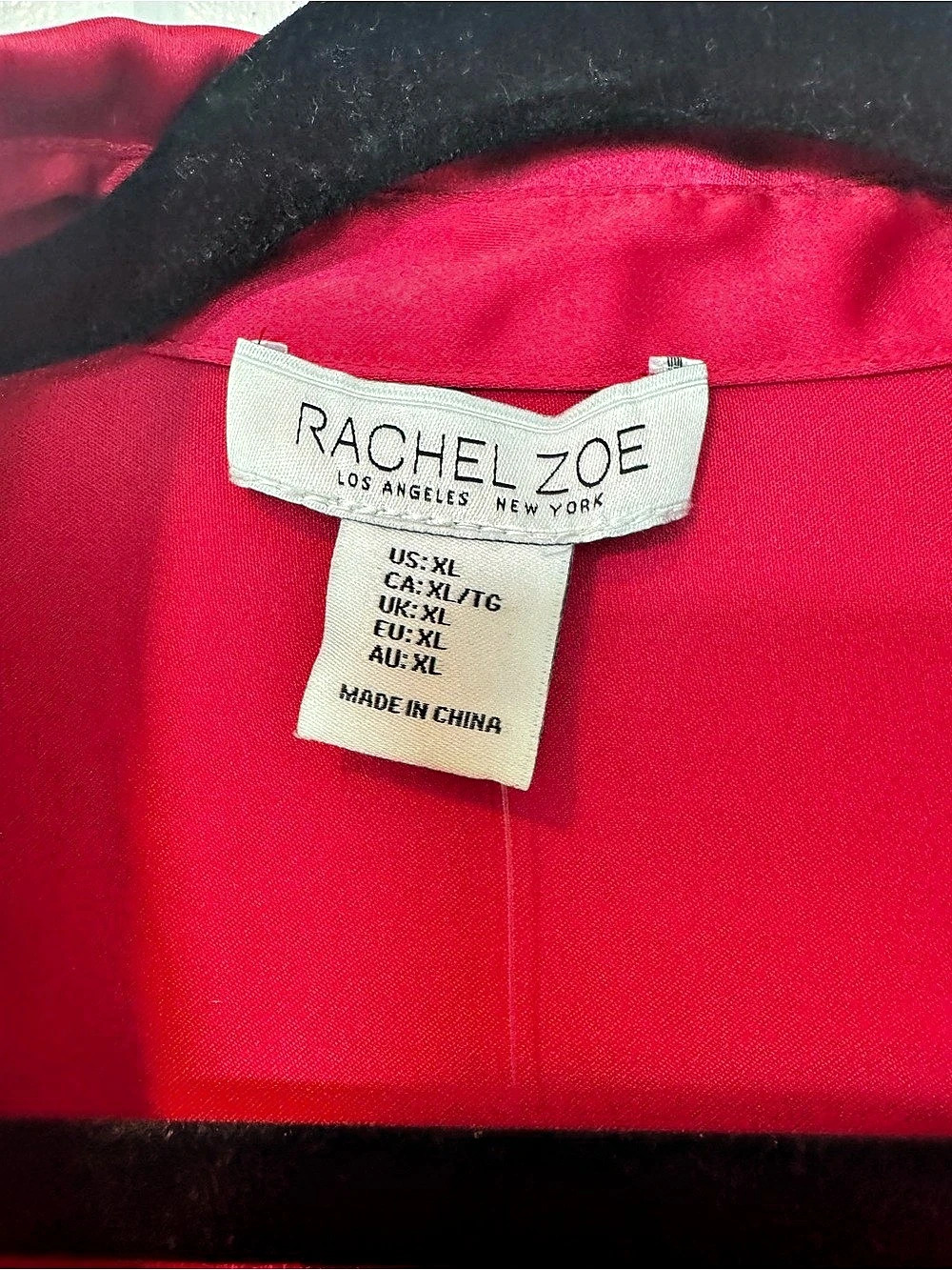 In for the Holidays! Rachel Zoe Red Cropped Button-Up Shirt Size XL - Picture 5 of 5